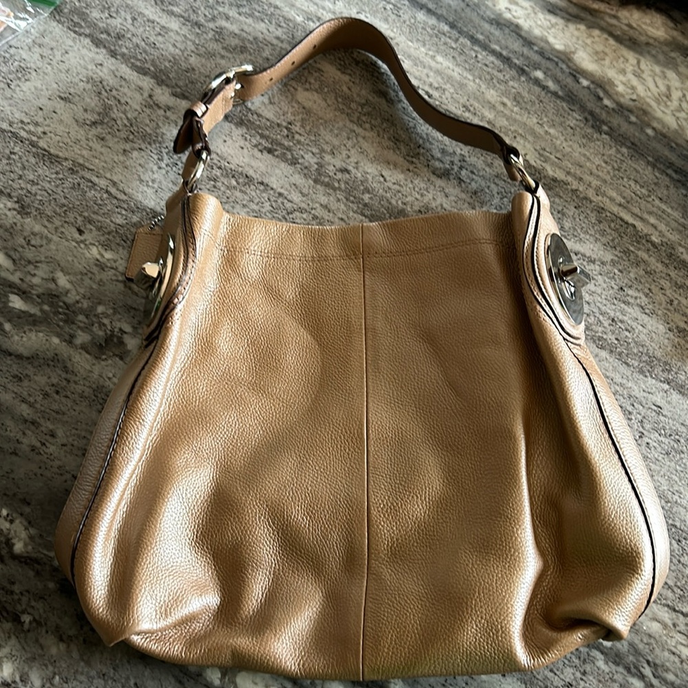 Coach shoulder bag - gold colored